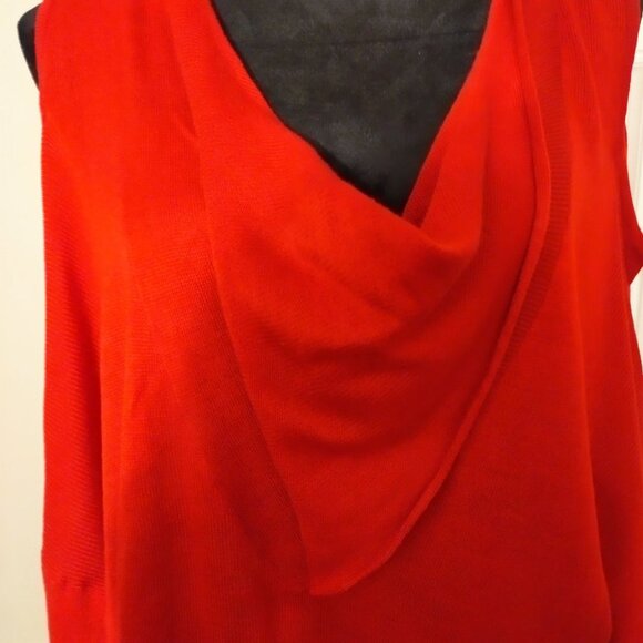 NICK VERREOS COLD SHOULDER-DEEP RED SWEATER-LONG SLEEVES-LIKE NEW-SIZE: 3X - Picture 8 of 9
